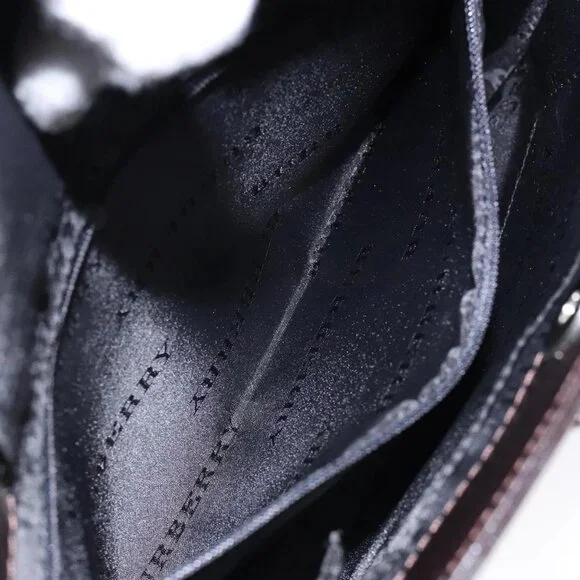 BURBERRY Nova Check Shoulder Bag Canvas Beige Silver Auth 1 - Picture 13 of 16